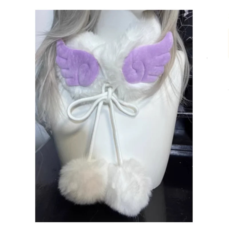 Angel Wings Mine Series Daily Plush Neckband Winter Warmth Scarf Subcultural COS Accessories Cute for Girl and Women 241009