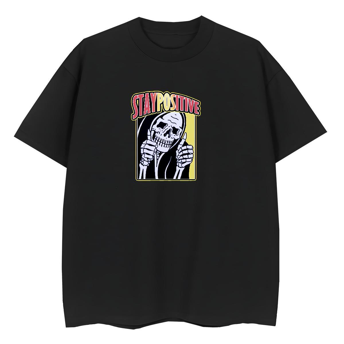 Custom Womens T Shirts 230g 100% Cotton Short Sleeve O-Neck Hip Hop Street skull Women Tshirts Loose Custom Printed Clothes