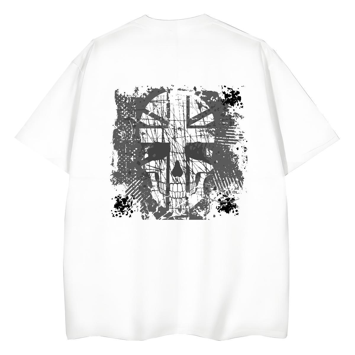 2024 Designer Women T Shirts 230g Pure Cotton Comfortable High Street Hip Hop skull Woman Tshirt Soft Skull Tee Shirt