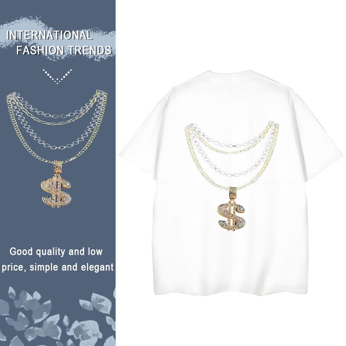 TOP Quality T-Shirts 100% Cotton 230g Crew Neck Breathable Spring Summer money Womens Tshirts Comfortable Anime Print Top Tees