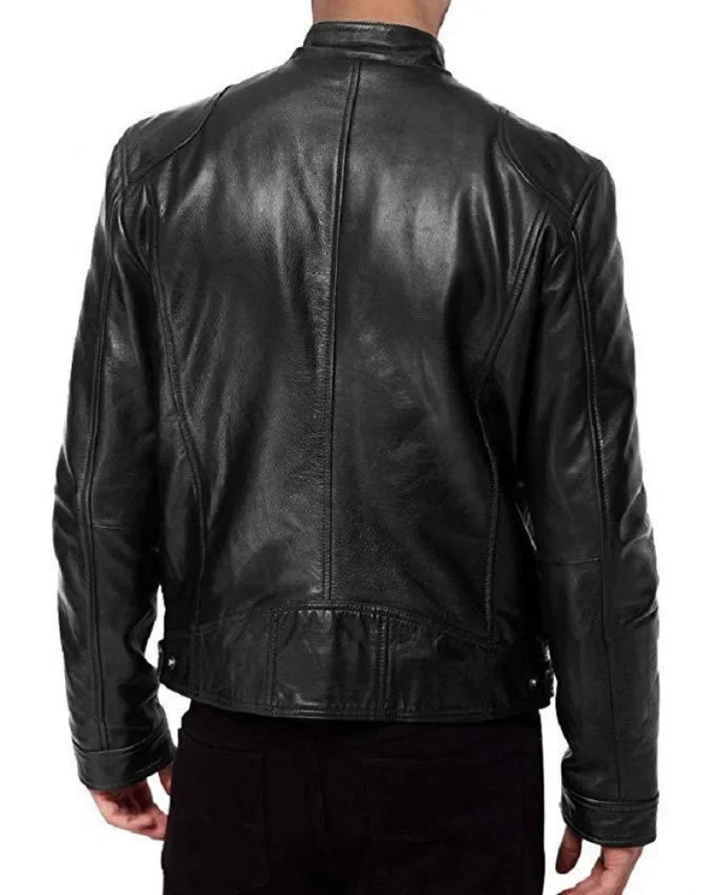 Mens Leather Jacket Bomber Motorcycle Biker Pu Casual Loose Fit Faux For Men 240930