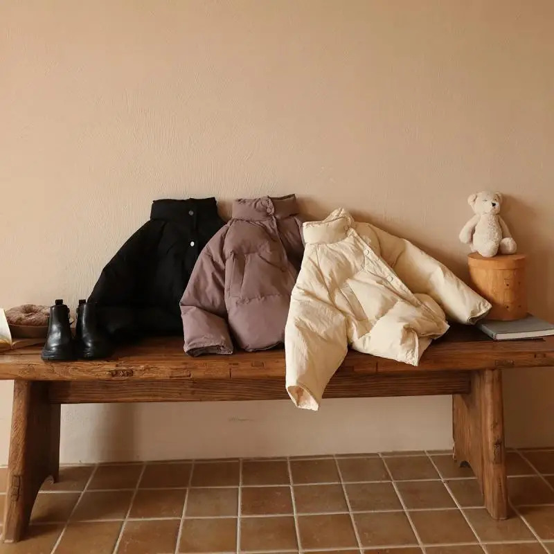 Winter Children Down Jacket Thicken Warm Kids Coats Fashion Loose Boys Clothes White Duck Girls Outerwear Korean Outfit 241011