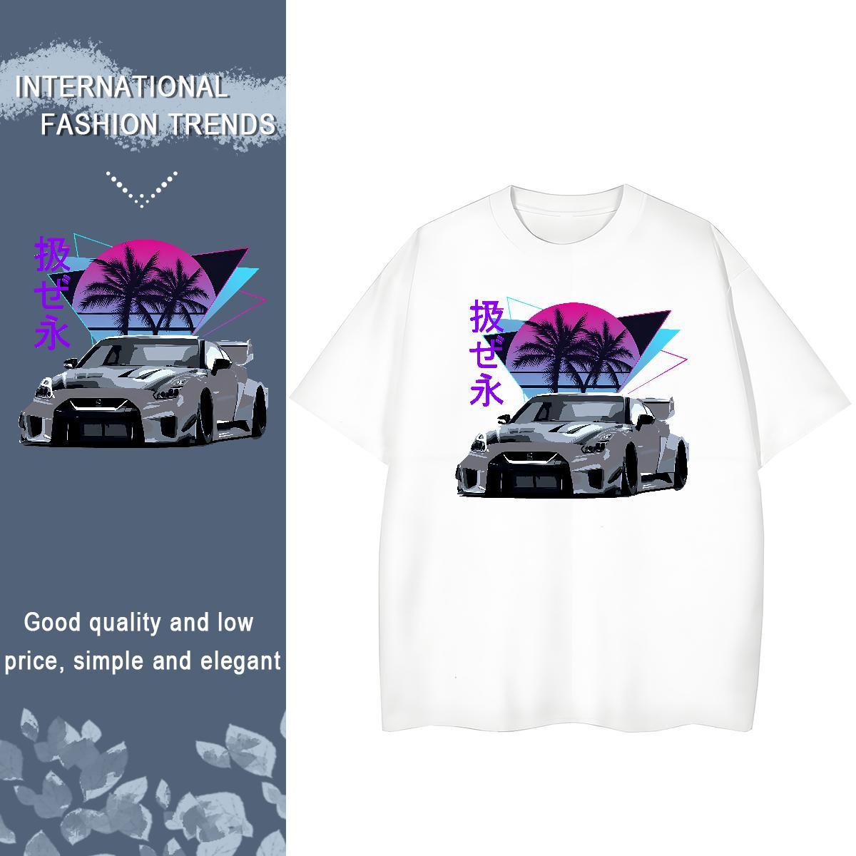 DIY T-Shirts 230g 100% Cotton Breathable Short Sleeve Sport car Tshirt for Man Woman Free Shipping Cartoon Printing L-4XL Clothes Shirt