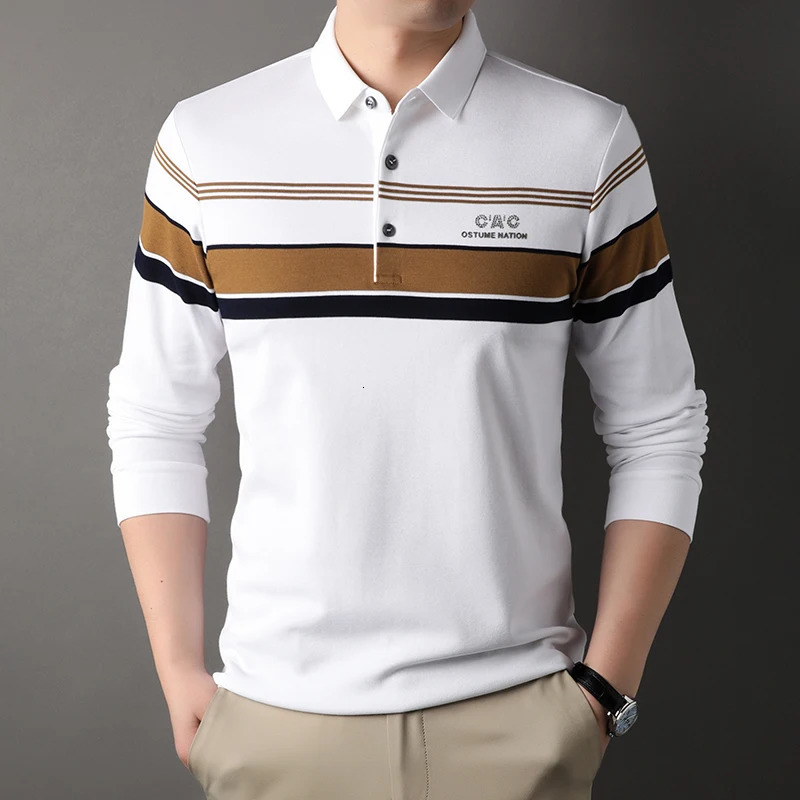 High end long sleeved hardcover letter printed polo shirt autumn item lapel T-shirt fashionable casual top 240930