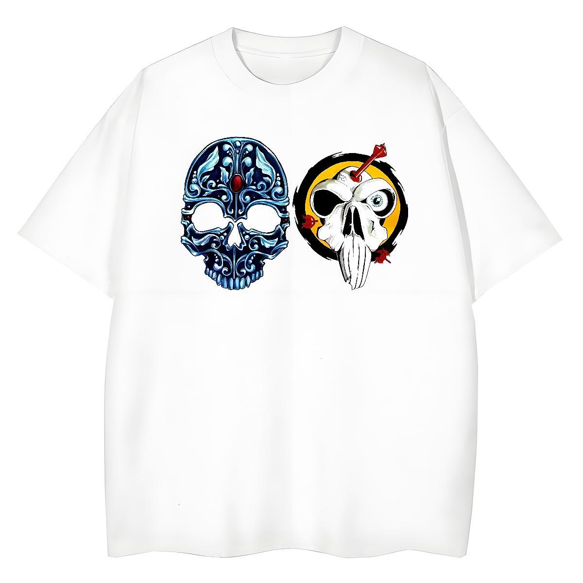 Designer Womens T Shirts 100% Cotton 230g Breathable Crew Neck Beach skull Unisex Tshirts Designer Nice Anime Oversized Clothes