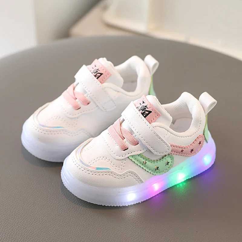 Spring Autumn Baby Girls Led Light Shoes Childrens Sneakers Toddler Glowing Shoes Girls Outdoor Breathable Shoe W250225