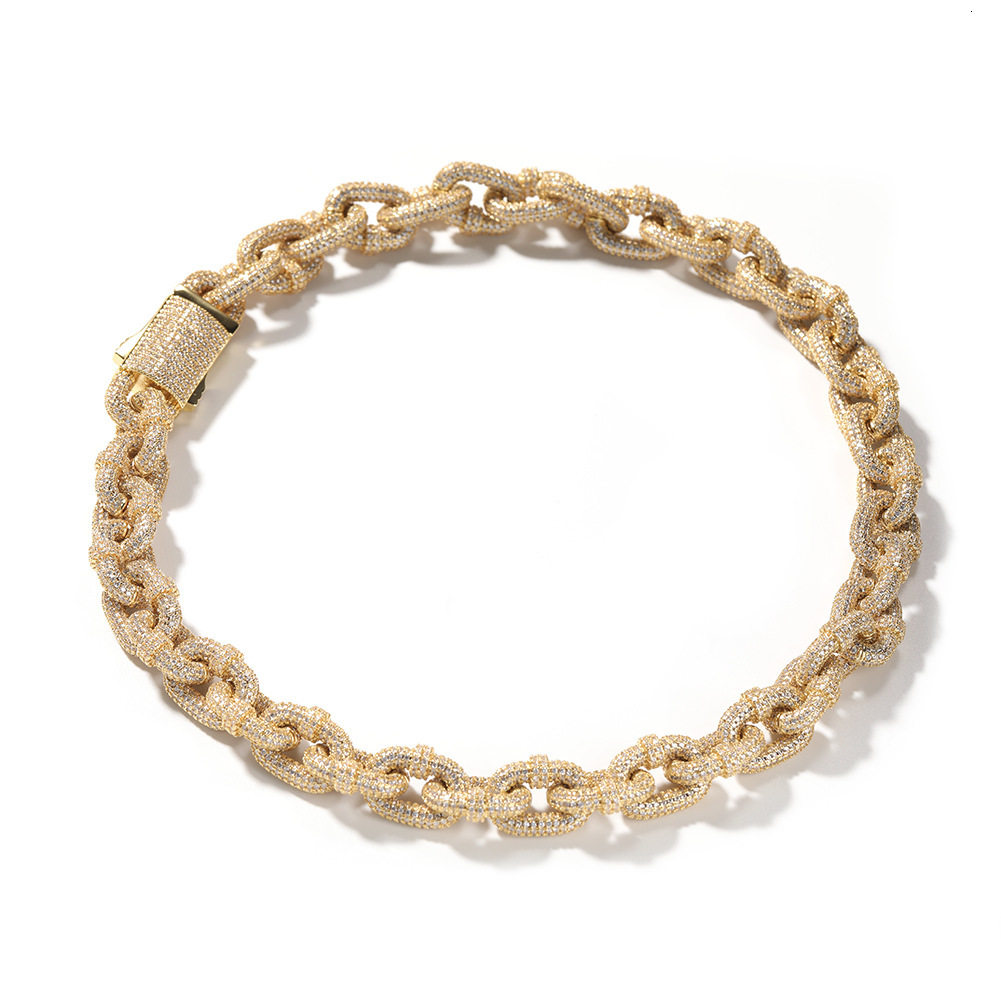 14mm 18k Gold Iced Out Hip Hop Lock Link Chains Necklace Choker Fine Quality New In Hip Hop Necklaces Exaggerated Miami Street Party Rapper Jewelry Ac