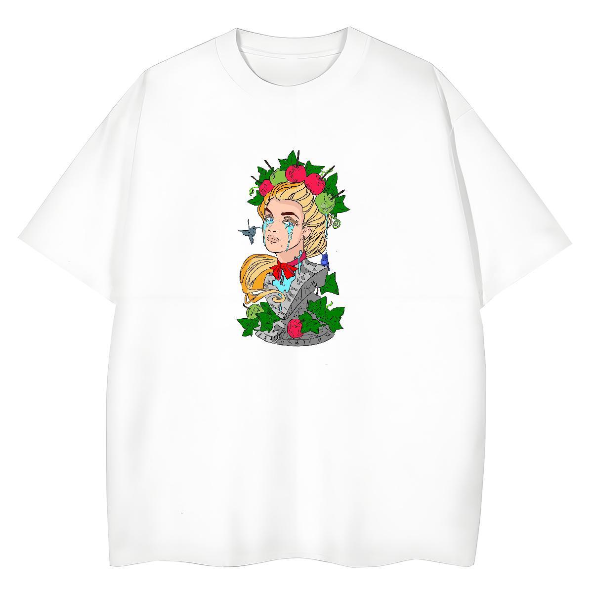 TOP Quality T-Shirts for Women 100% Cotton 230g Breathable Soft Sports Street Wear portrait Tshirt for Man Woman High quality Anime Oversized Tee Shir