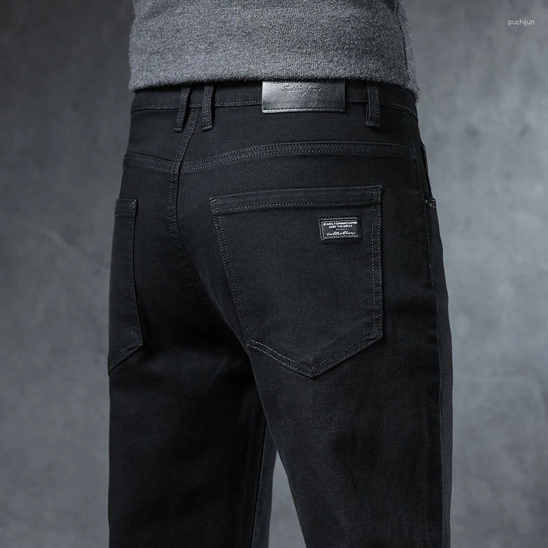 2025 S Fashion Designer Men S Jeans Regular Classic Straight Business Denim Pants Fashion Casual Comfortable Stretch Male Brand Clothing Trousers