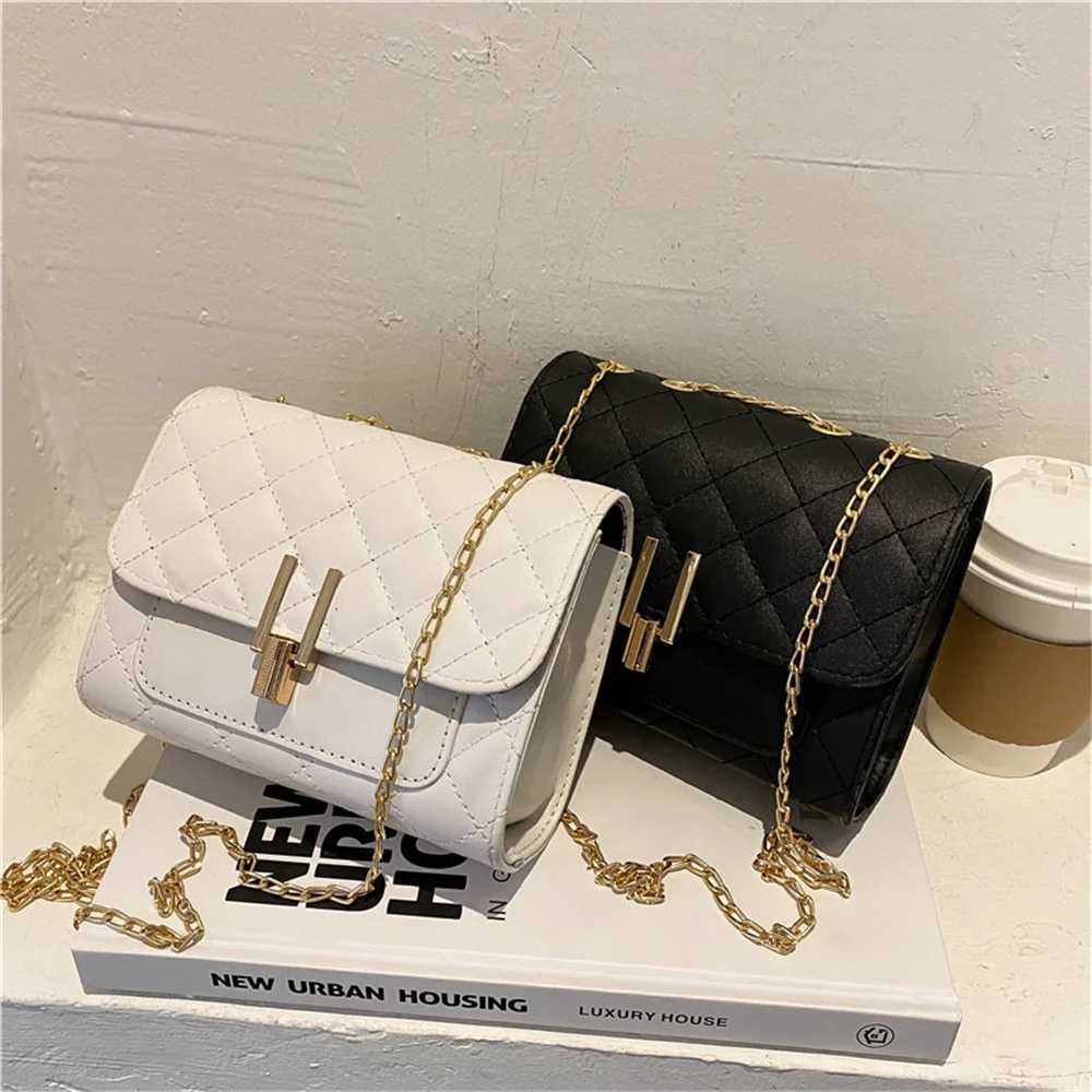 Fashion Summer Womens Shoulder Bag Korean Edition Pu Leather Texture Chain Diamond Handbag Messenger Bag Cross Body Phone Bag M241014