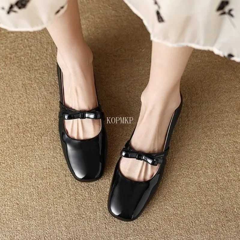 New Women Mary Jane Shoes Lady Footwear Japanese Style Lolita Low Heel Elegant Bow Leather Shoes Chunky Heel Shoes Zaptos MujerLX241014