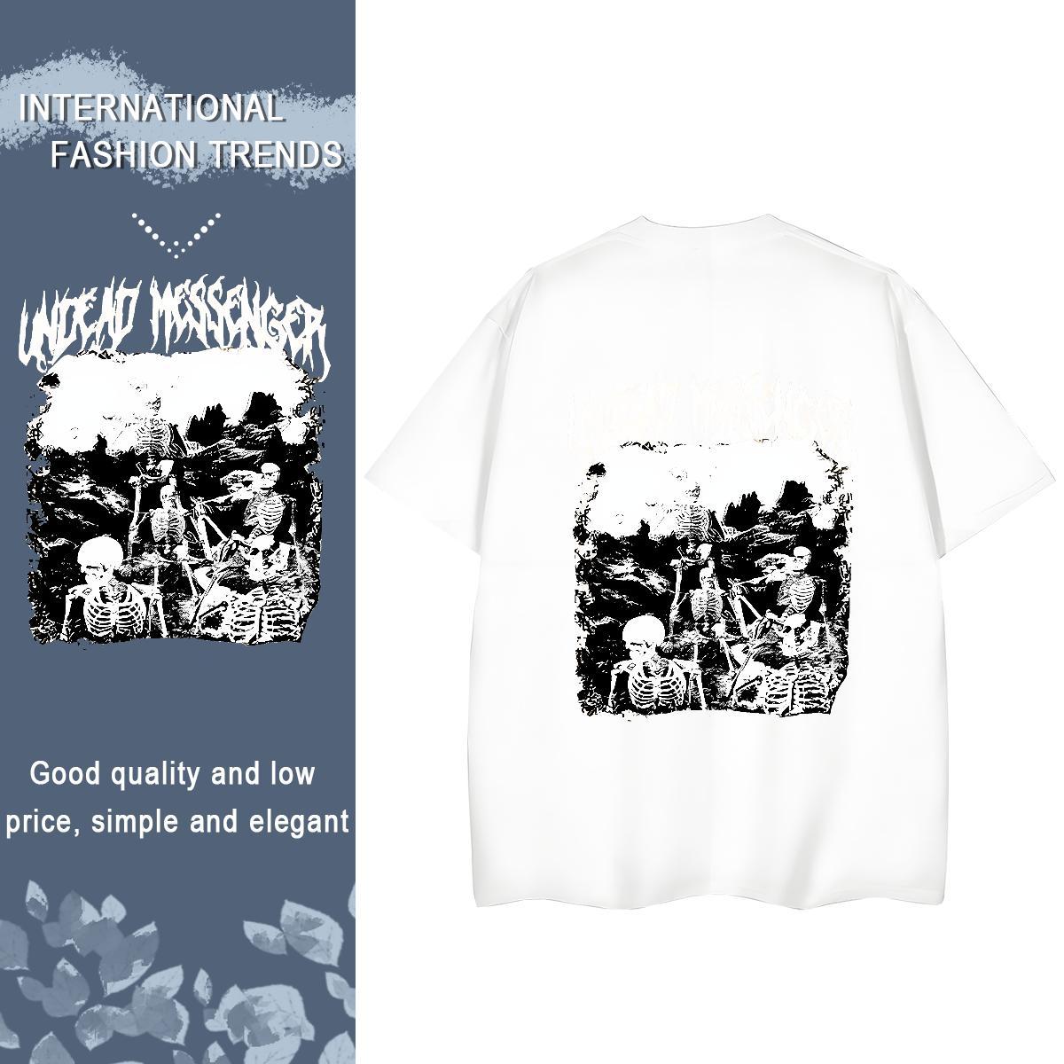 Custom Woman T Shirts 230g 100% Cotton Breathable Short Sleeve Street Casual skull Women Tees Designer DIY Anime Printed Tops Tees