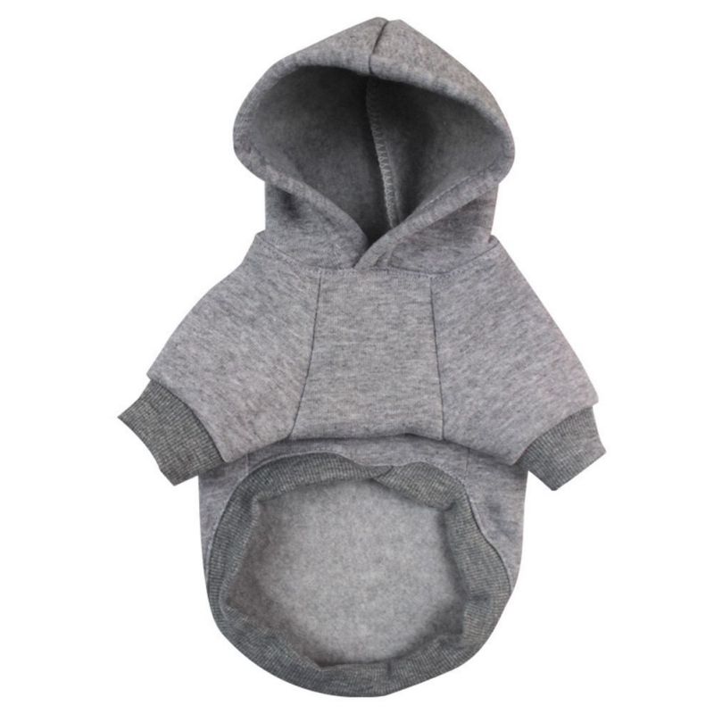 Fleece Dog Clothes Pet Puppy Hoodie Security Pattern Printed Dog Cat Hooded Sweatshirt Warm Two-Legged Pet Coat Jacket