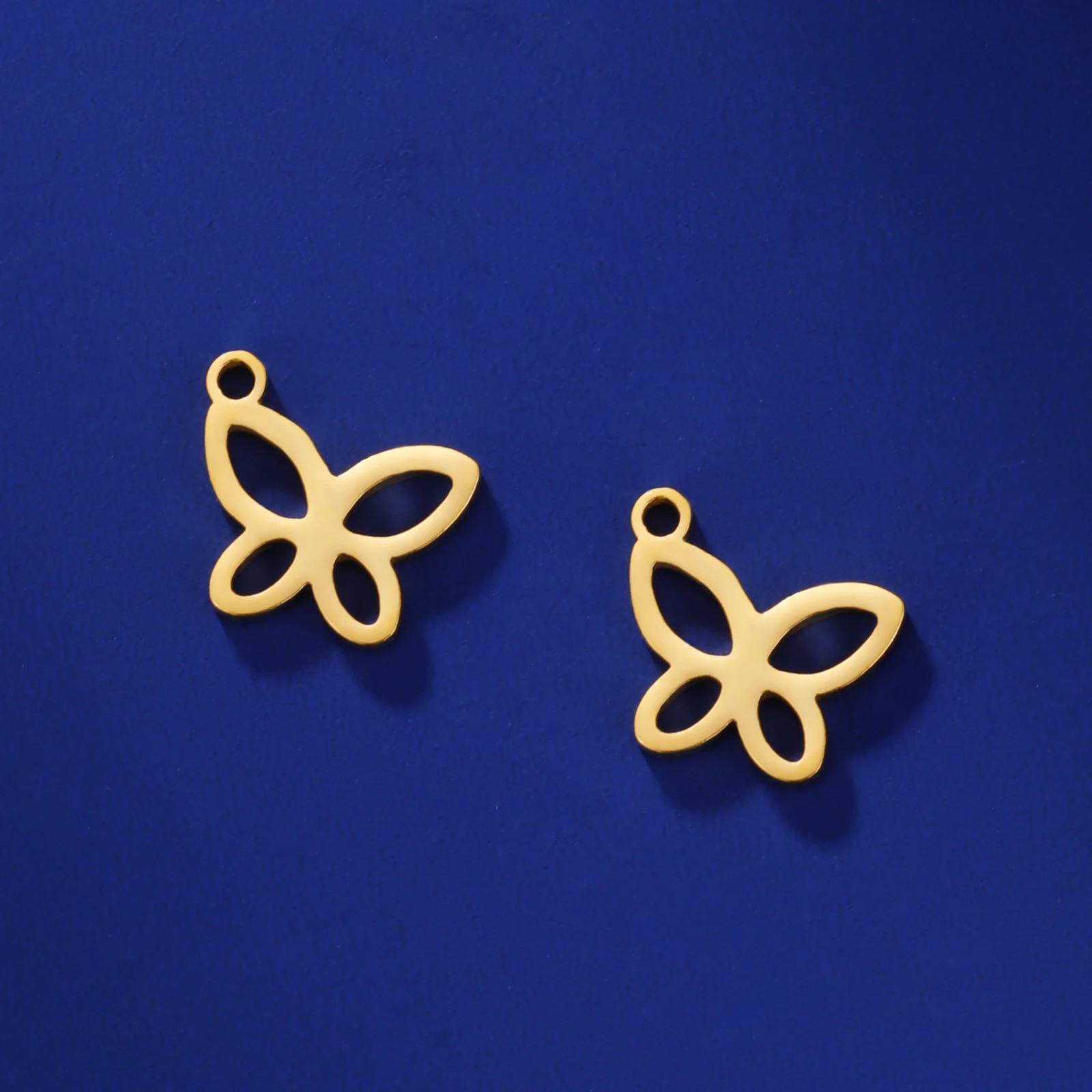 5PCS Butterfly Pendant Charm Earrings Necklace Stainless Steel Womens Accessories DIY Handmade Jewelry Gift Wholesale 241010