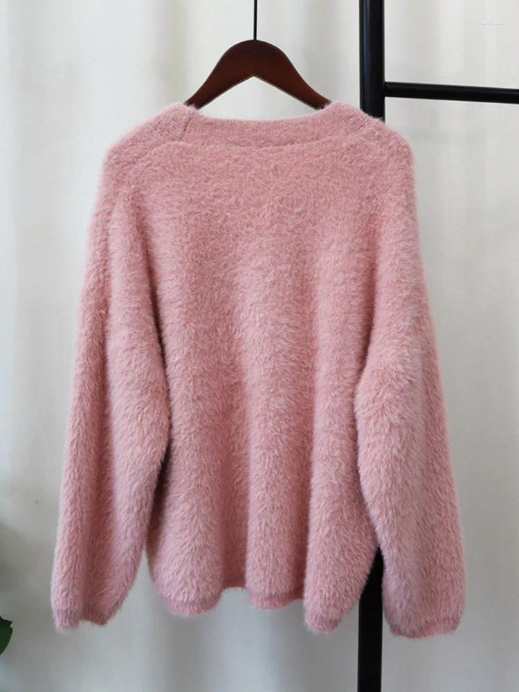 Womens Knits Cardigan Women Solid Imitation Button Fashion Design Autumn Winter Cloth Simple Elegant Knitted Sweater