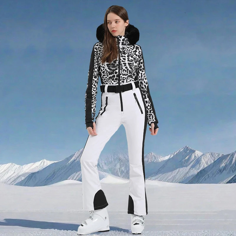 Winter OnePiece Ski Suit Women Outdoor Snowboard Jacket Overalls Lady Warm Slim Jumpsuit Windproof Waterproof Snow Clothes 241007