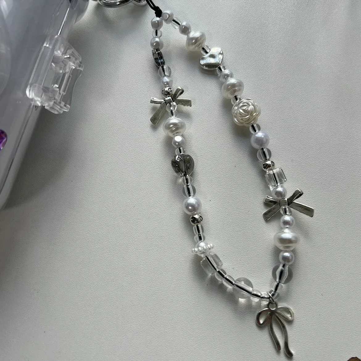 Korean Cute Ribbon Bow Love Phone Chain Tie Charm Bow Pendant iPhone Samsung Phone Accessories Girl Gift Y241014