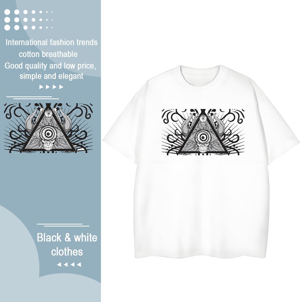 Casual New T-Shirts for Women 230g Cotton Breathable Soft Home Outdoor eye of the devil Women Tshirts 5A DIY Anime Tops Shirt