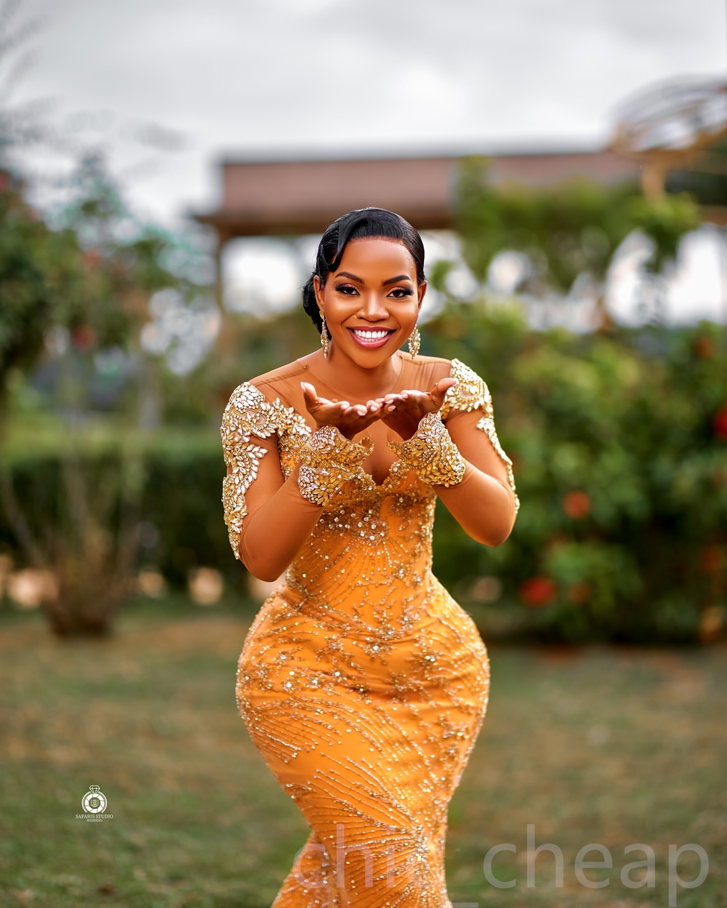 Aso Ebi 2024 Yellow Mermaid Prom Dresses Beaded Rhinestones Sequined Evening Formal Party Second Reception Birthday Gowns Dress For Special Occasions 