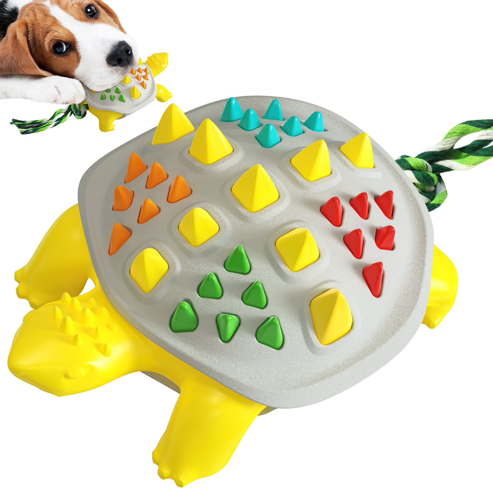Original Manufacturer Pet Dog Chew Toy Bite Resistance Multi Color Turtle Shape Dog Teeth Clean Grinding Toys