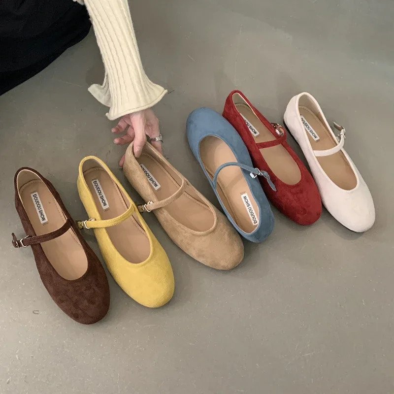 Autumn Women Fashion Round Toe Slip on Ladies Elegant New Mary Jane Soft Flat Heel Ballerinas Shoes 241014