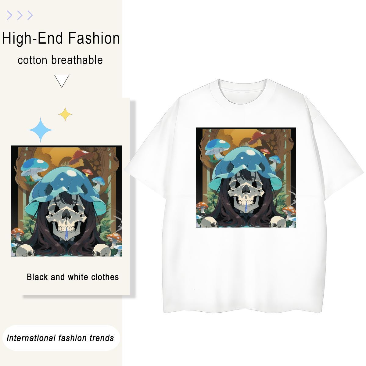 Designer T Shirts Women 230g Pure Cotton O Neck Short Sleeves Casual Daily Wear skull Woman Tshirt Lady Customized Tops Shirt