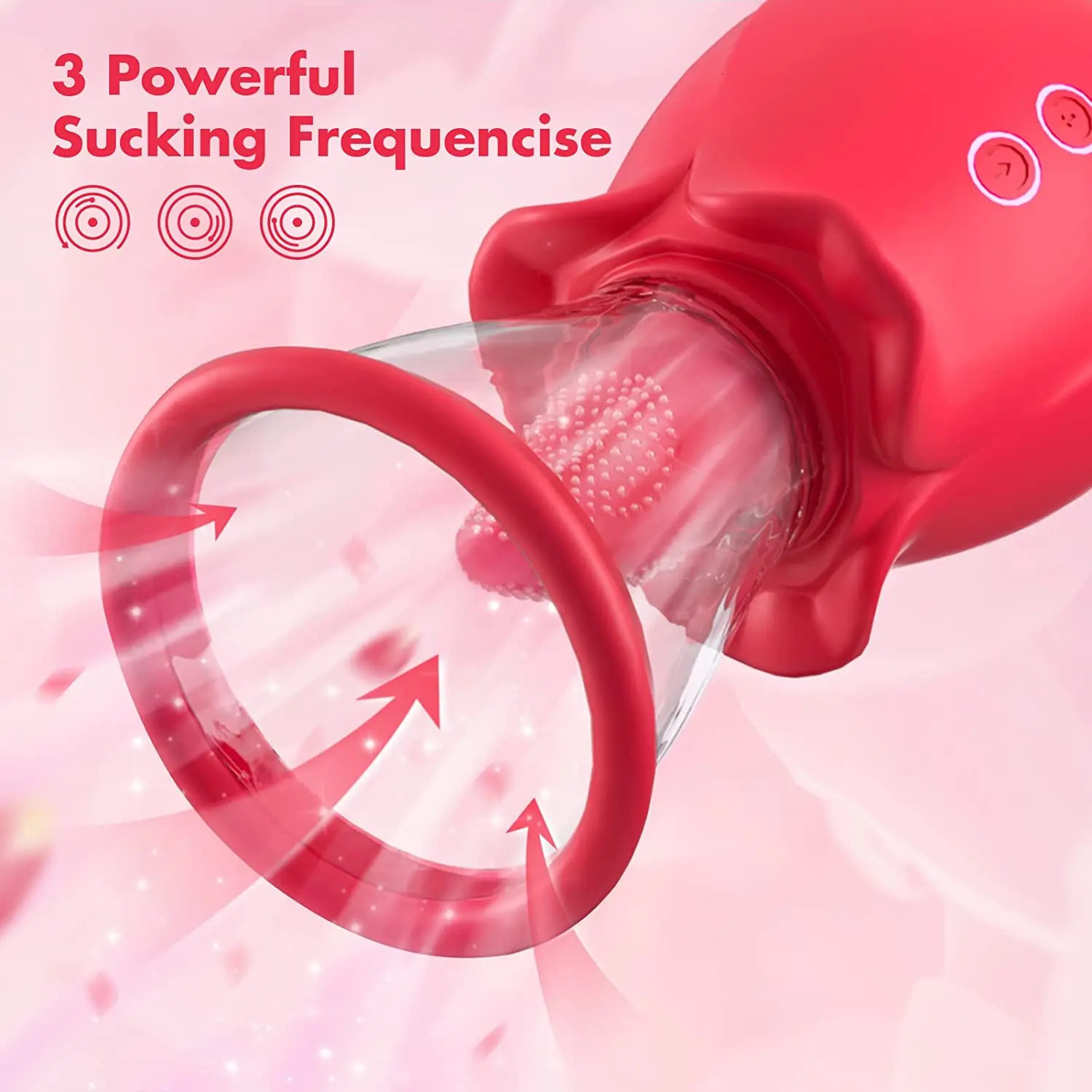 LICKLIP Rose Vibrators with Suction Cups Nipple Sucking Sex Toys for Woman G-Spot Tongue Licking Clitoris Stimulator Adult Gift 241014