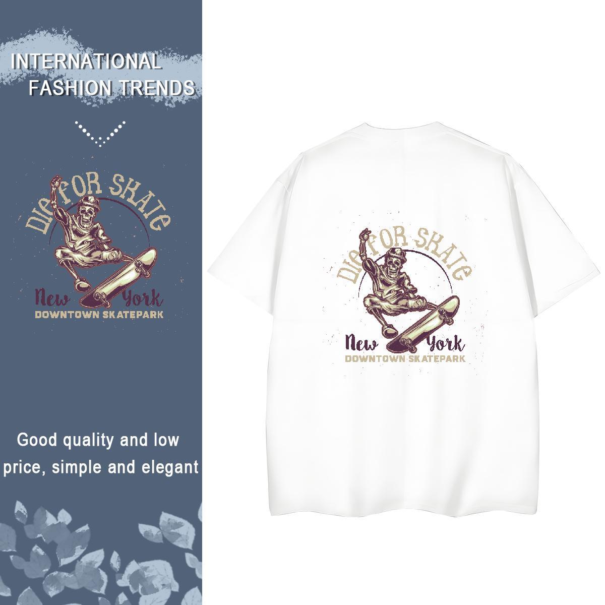 Designer T Shirt For Woman 230g 100% Cotton Breathable Summer Casual skull Women Tshirts Loose fit Cartoon Printing L-4XL Tee Shirt