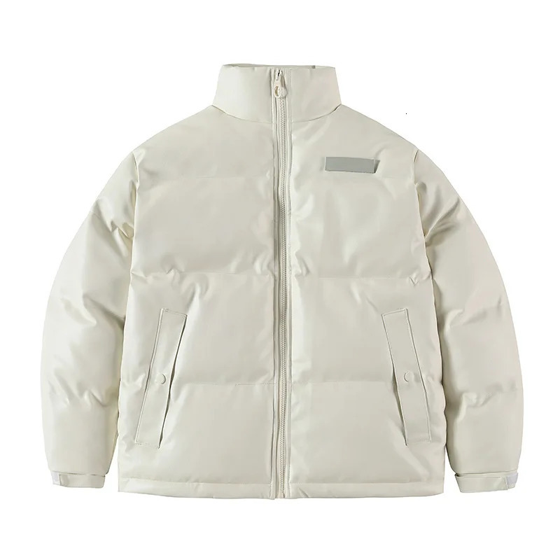 2023 Winter Mens Parka Jacket Cottonpadded PU Leather Casual Coats Slim Bomber Man Warm Puffy Cotton Clothes 241010
