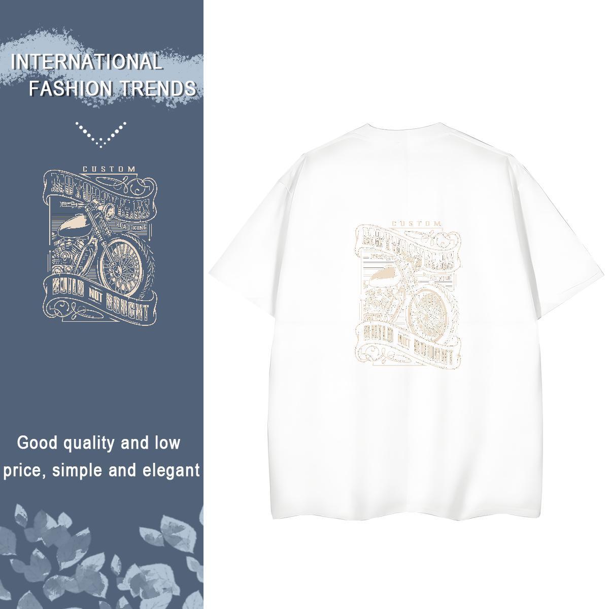 Stylist T-Shirts for Women 230g Cotton O-Neck Short Sleeve Casual Motorcycle Lady T shirt Designer Skull Tops