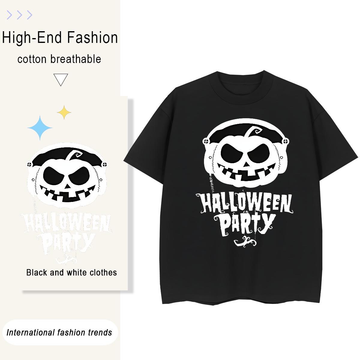 Casual New T-Shirts 100% Cotton 230g Breathable High Street Hip Hop skull Couples T Shirts Lady Anime Tee Shirt