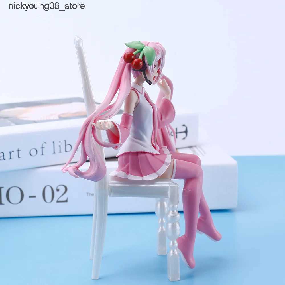 Action Toy Figures New Japanese Anime sakura miku Figure Sexy Character Ornaments chair Kawai Car Decoration Collectible Model Birthday Gift L240910