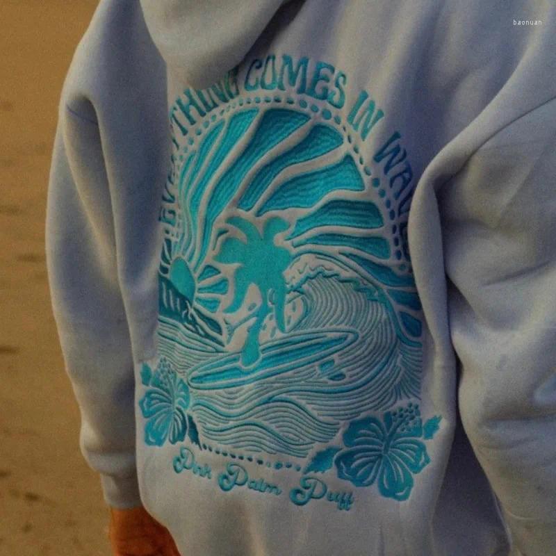 Women's Sweaters C Sunset Hoodies Women 2024 European American Version Off Shoulder Sleeve Threaded Beach Hooded Print Oversized Pullover
