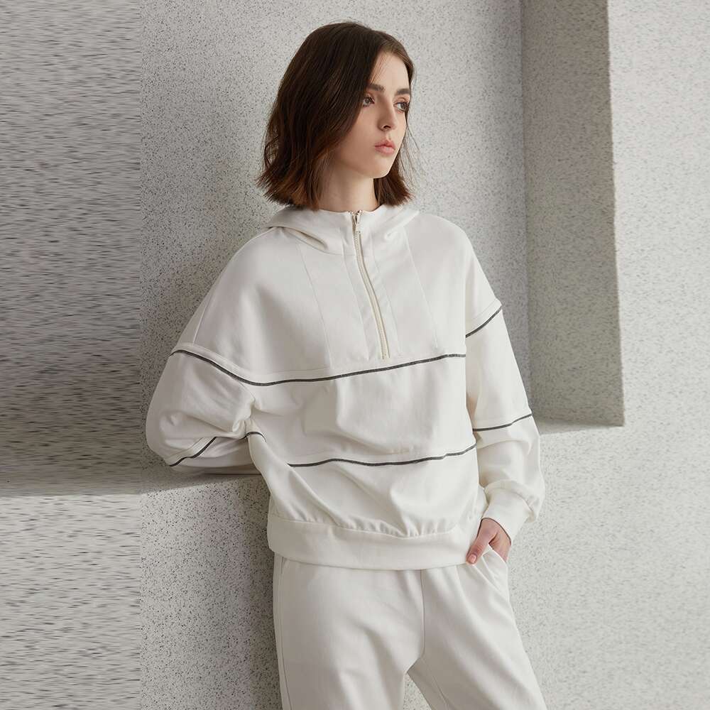 Women's Wear Pullover Zip Cotton Blend Ladies Clothes Women's Clothing Sweatshirt Hoodies For Women