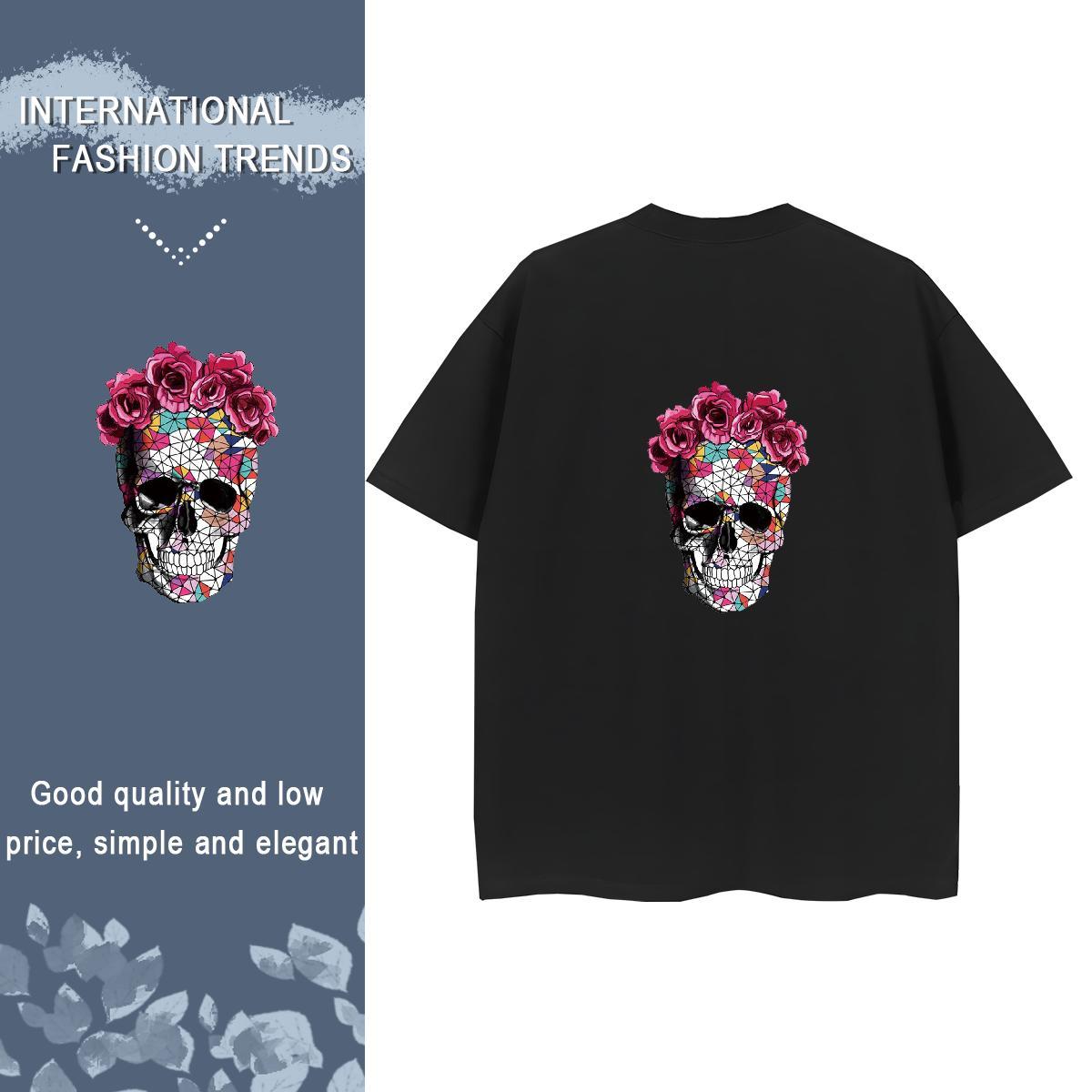 2024 Designer Woman T Shirts 100% Cotton 230g Breathable Crew Neck High Street Hip Hop flower Unisex Tshirts Loose fit Custom Printing Tops Shirt