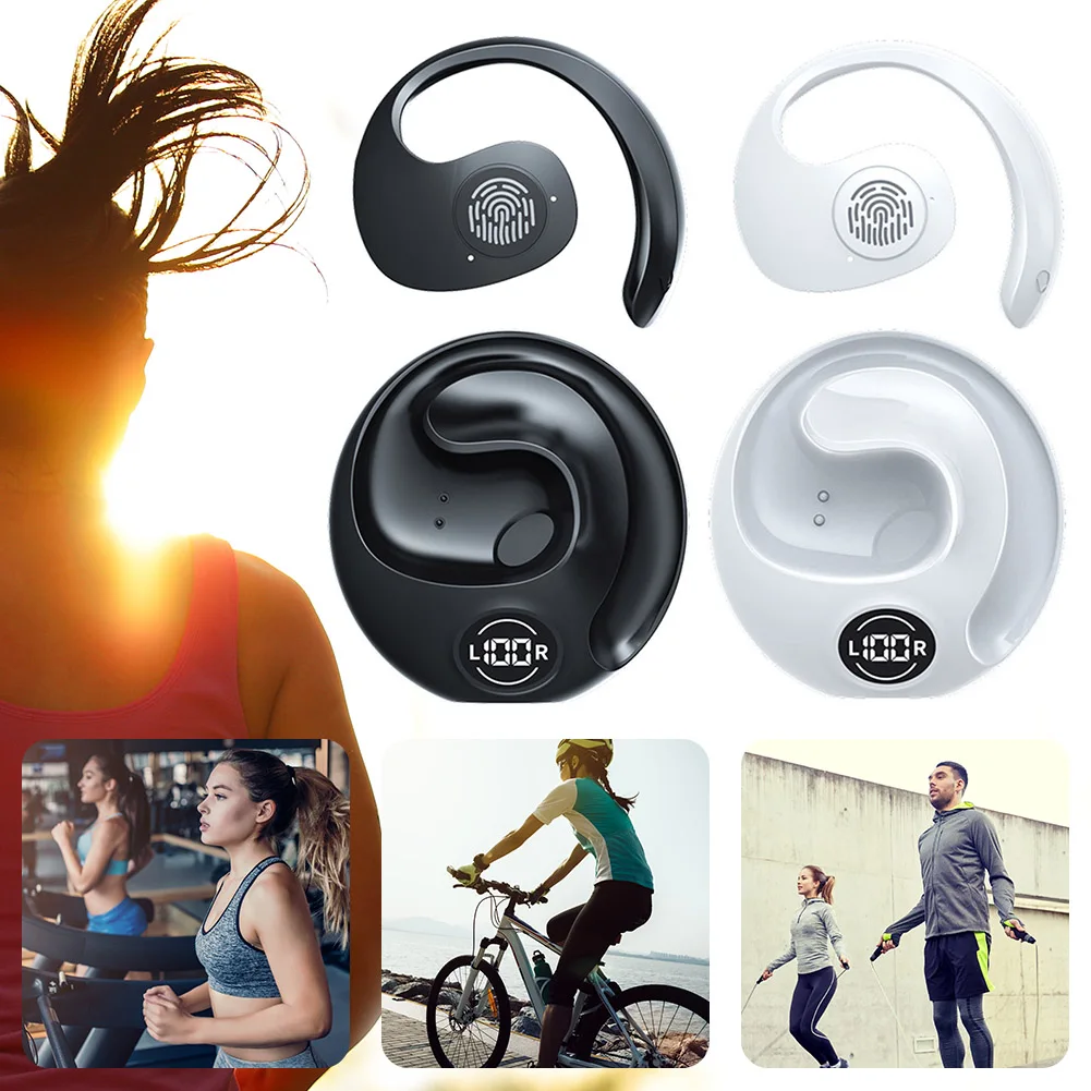 Wireless with Mic Bluetooth-Compatible 5.3 Over Earhooks Headset Portable HIFI Headphones for Running Workout Sports