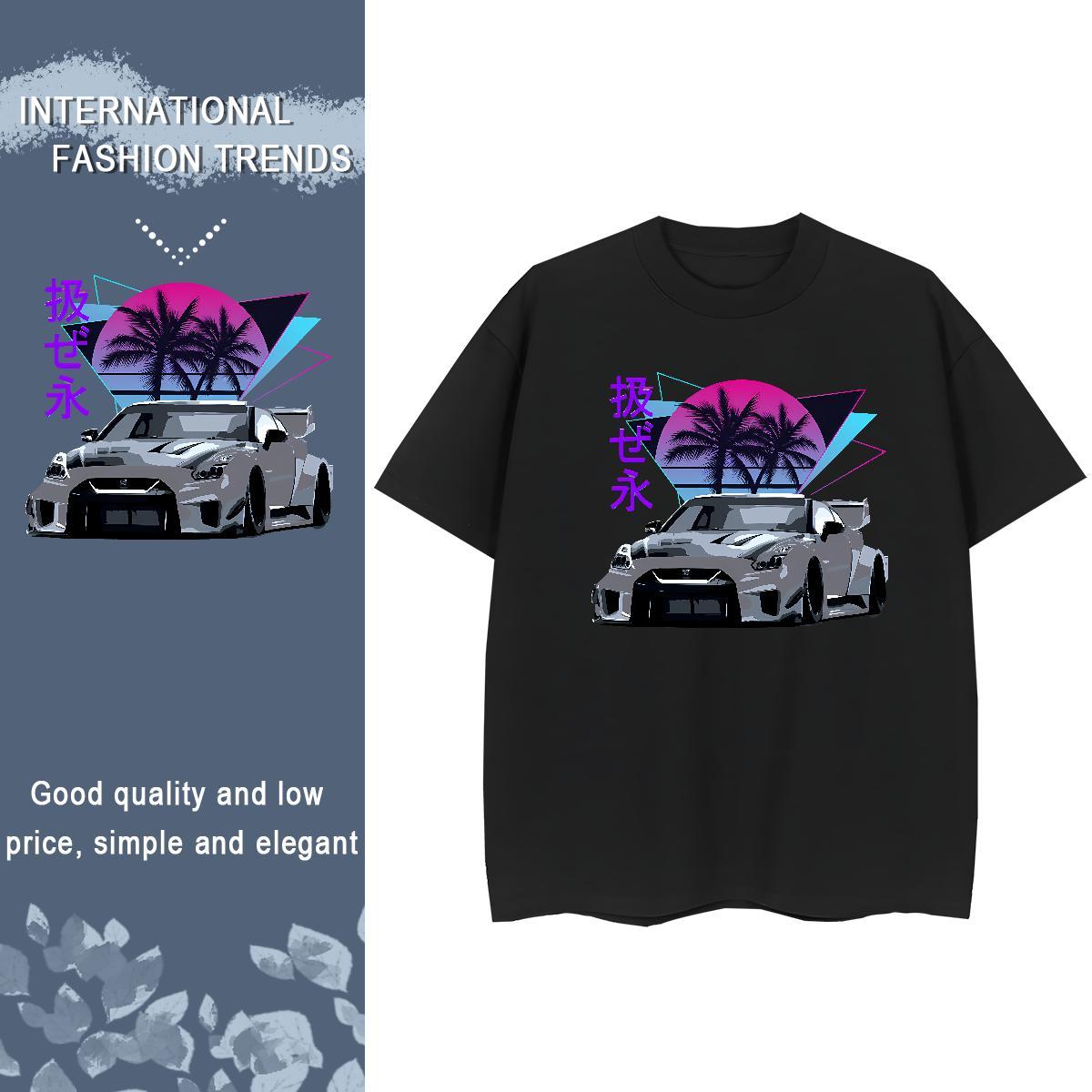 DIY T-Shirts 230g 100% Cotton Breathable Short Sleeve Sport car Tshirt for Man Woman Free Shipping Cartoon Printing L-4XL Clothes Shirt