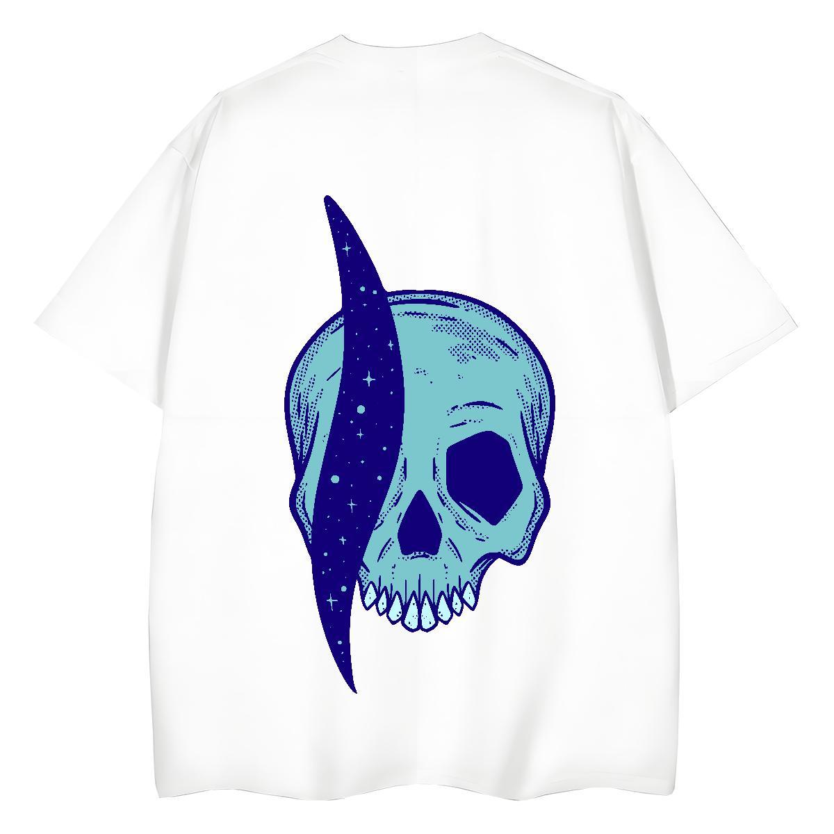 Custom Womens T Shirts 230g 100% Cotton Round Neck Short Sleeve Beach skull Women Tees Wholesale Oversized L-4XL Polos