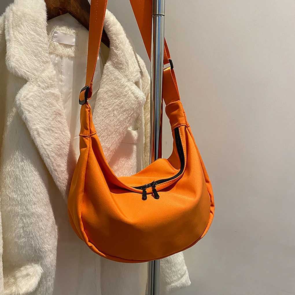 Casual Nylon Chest Stray Cross Bag Solid Color Womens Bag Waist Half Moon Belt Bag Fanny Bag Shoulder Bag Handbag M241014
