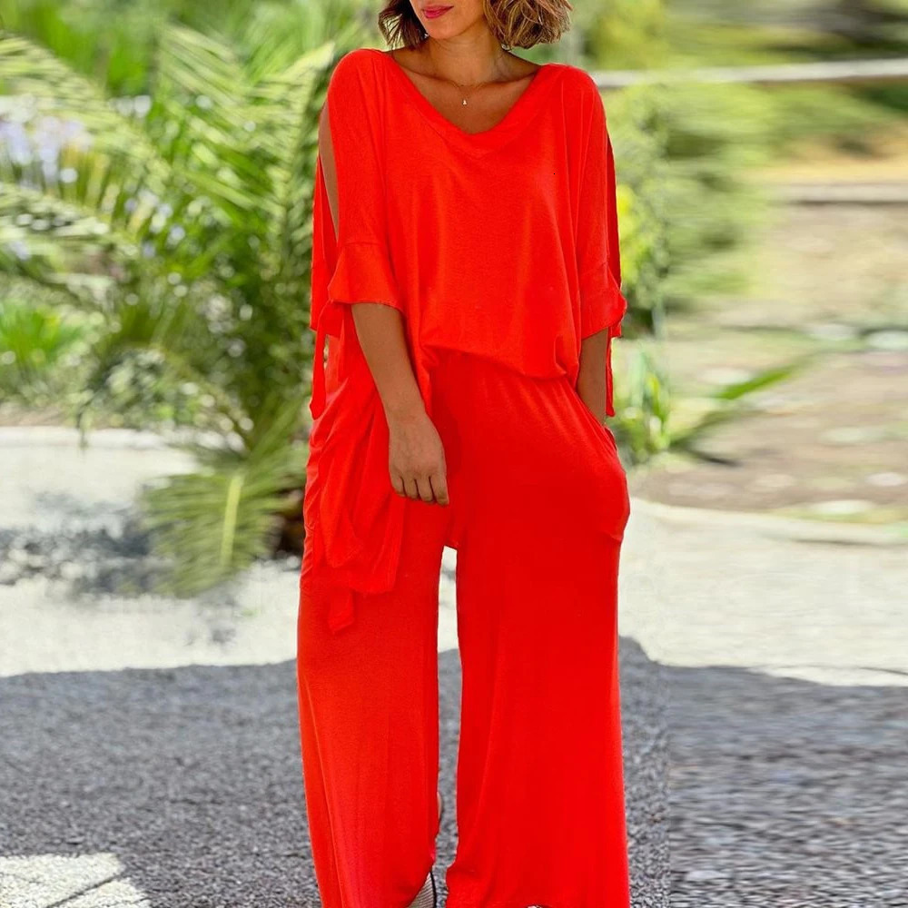 Plus size womens set loose casual pants wide leg two-piece set autumn set oversized zipper topTrous womens clothing 240930