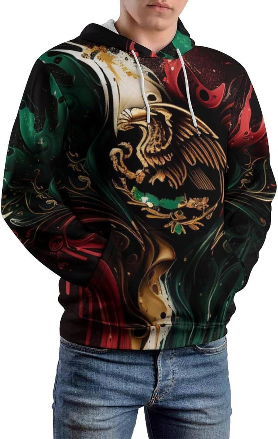 Hoodie for Mens Womens Men Women Long Sleeve Hoodie Sweatshirt Mexico Flag 3D Print Casual Hooded Pullover Graphic Hoodies sweatshirt Trendy Fashion