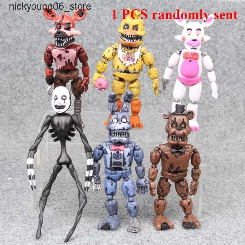 Action Toy Figures FNAF Panic Game Midnight Toy Bear Foxy Chica Fazbear Bonnie Action Figurine Anime1 PCS Randomly Sent L240910