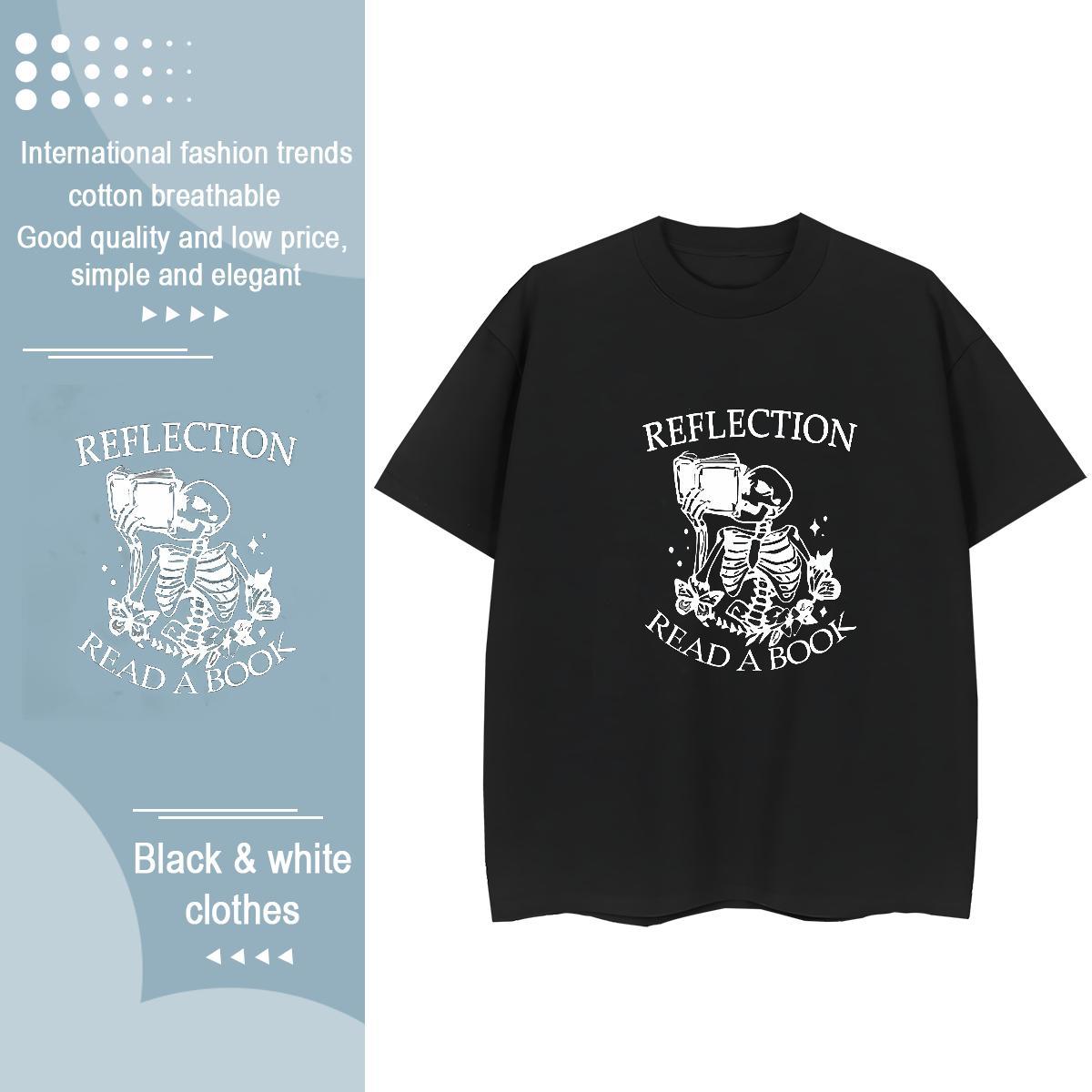 Brand Womens T Shirts 100% Cotton 230g Short sleeve Soft Sport skull Lady T shirt Loose DIY Logo Tops Shirt