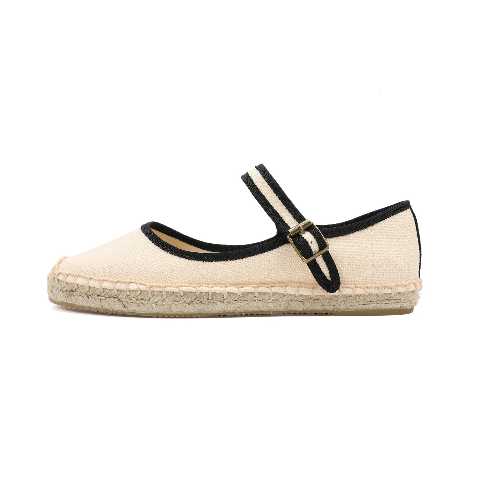 Stylish Mary Jane Espadrilles Womens Flat Shoes New with Breathable Canvas Upper ladies loafers 241014