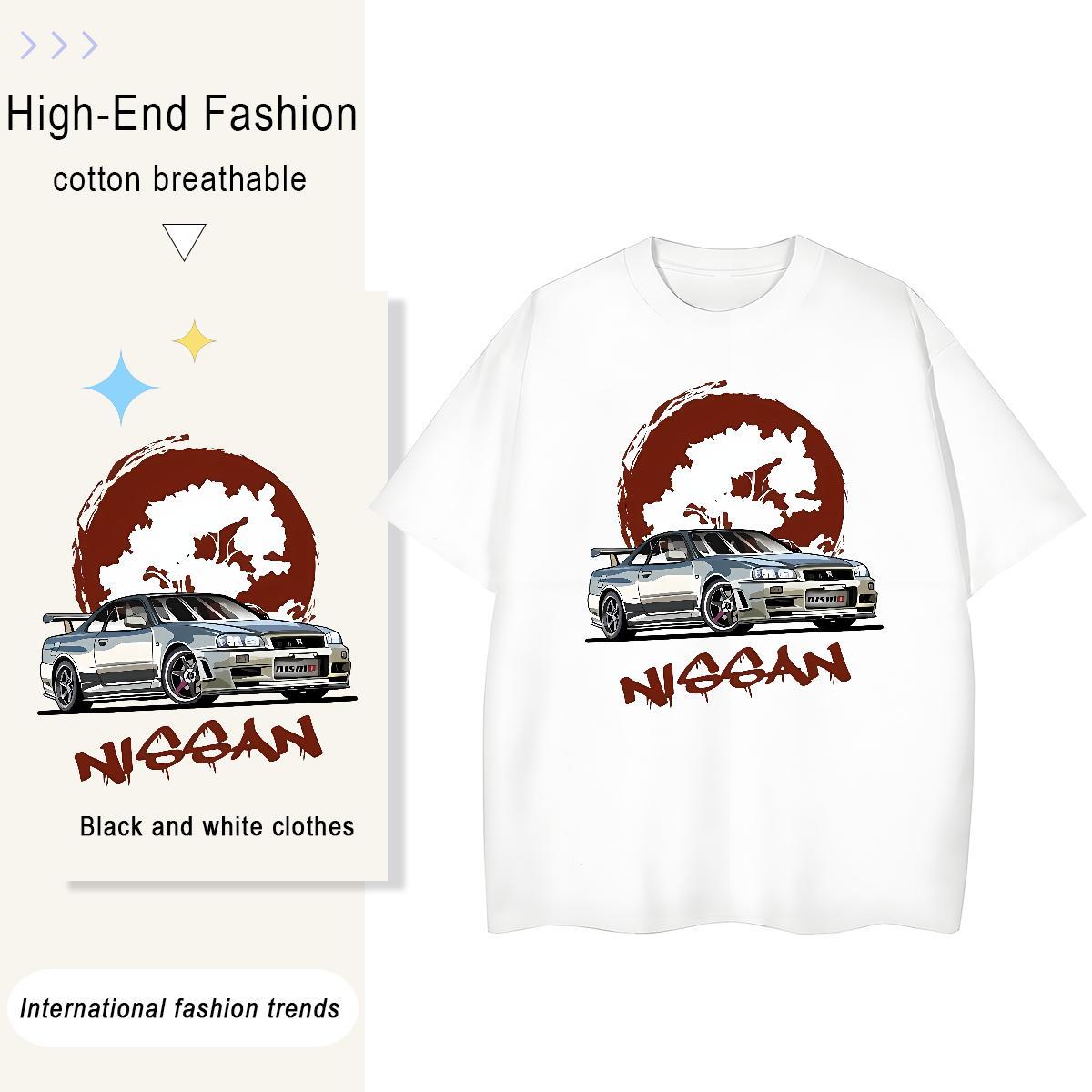 Fashion Casual Women T Shirts 230g Cotton O Neck Short Sleeves Hip Hop Street car Womens Tshirts Free Shipping Floral Print Clothes