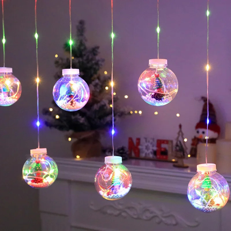 Christmas decoration LED holiday lights with 8 flashing modes dance party Festoon string lights for home rooms shops window decoration lights 241008