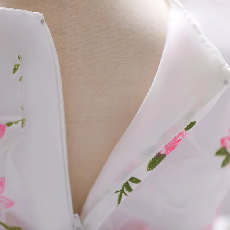 Baby White Clothing Girls Elegant Dress Girls Flower Dress Childrens First Birthday Party Dress 241014