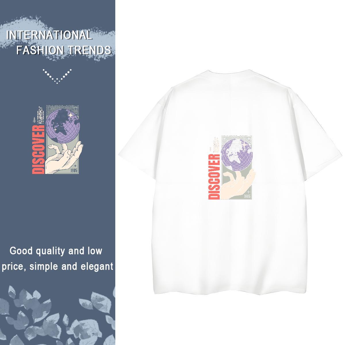 DIY T Shirt For Woman 100% Cotton 230g Short Sleeve O-Neck Casual Beach hands Lady T shirt Comfortable DIY Printed Clothings