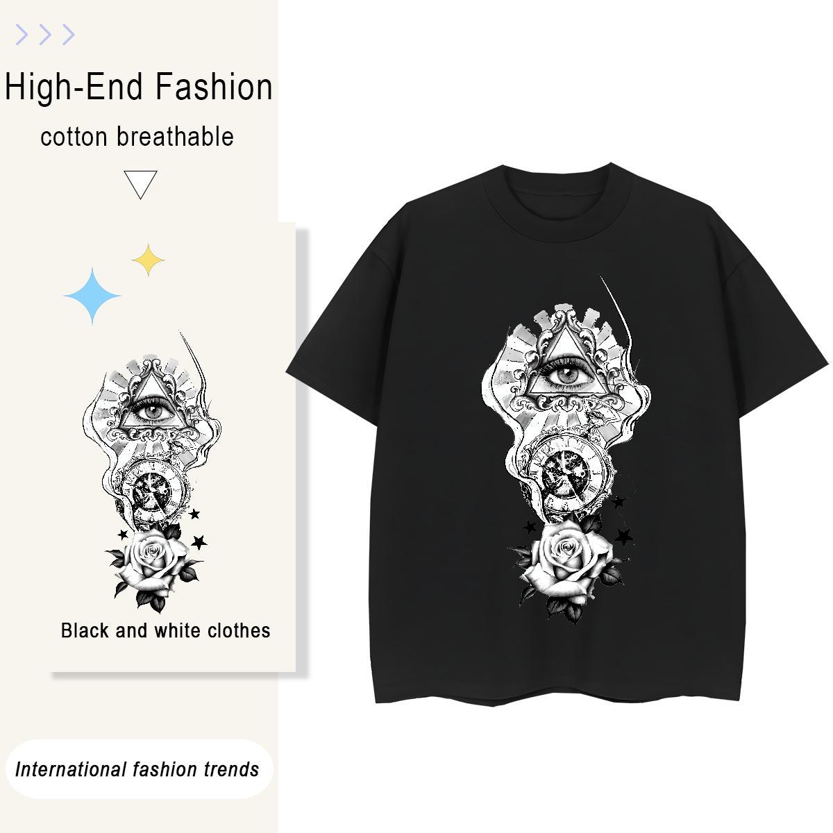 Fashion T-Shirts 230g 100% Cotton Comfortable Casual eye of the devil Unisex Tshirts 5A Anime Tops Tees
