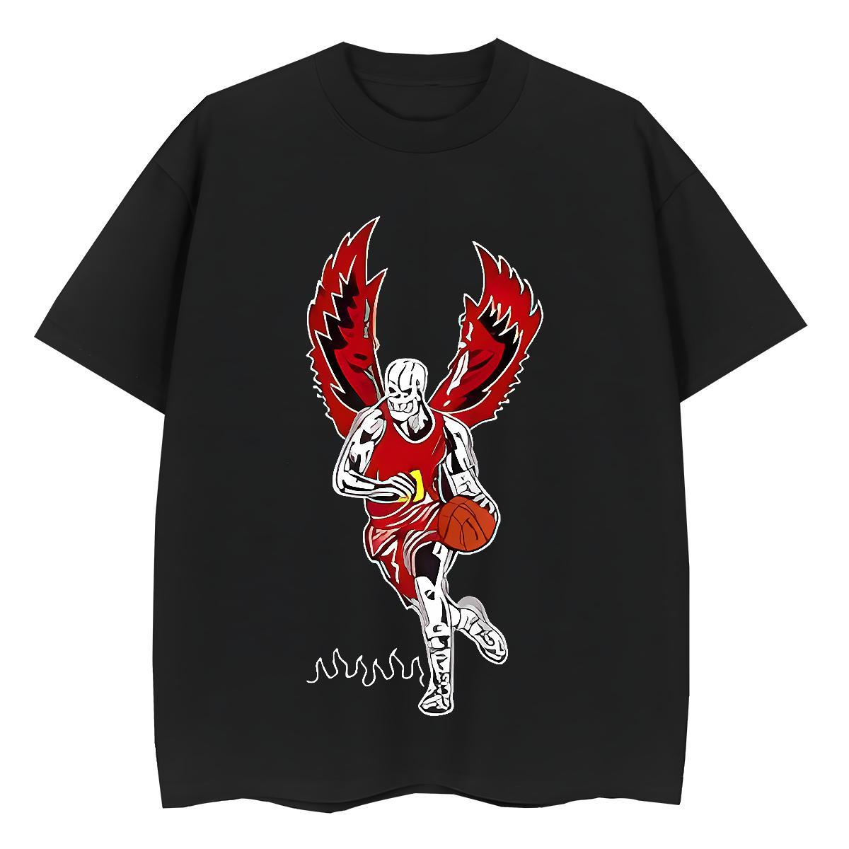 New T-Shirts for Women 230g 100% Cotton Breathable Short Sleeve High Street Hip Hop wing Lady T shirt Wholesale DIY Logo Tees Shirts